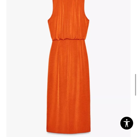 Zara Dresses & Skirts - Zara Orange Halter Sheath Midi Dress